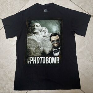 Black Graphic T-Shirt with Photobomb Design